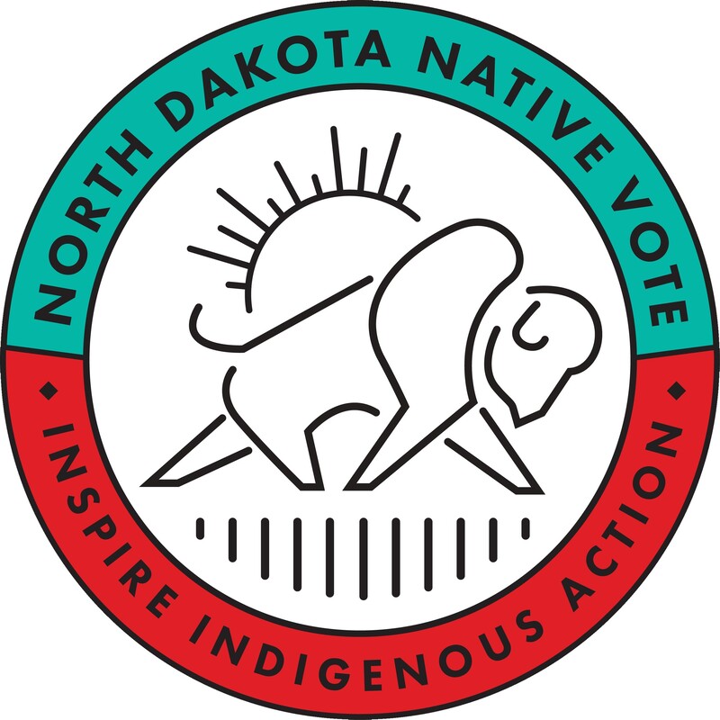 Logo for the North Dakota Native Vote advocacy group that contains the slogan, "Inspire Indigenous Action."
